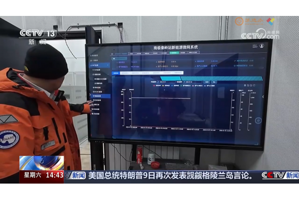南极考察站大数据监测显示屏